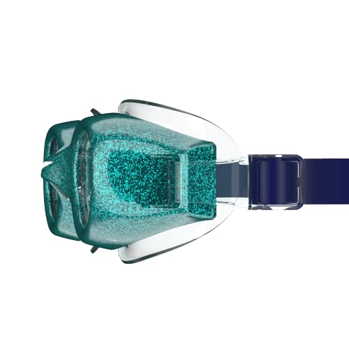Speedo Unisex-child Swim Goggles Hydrospex Ages 6-14, Enamel Blue Glitter/Celeste