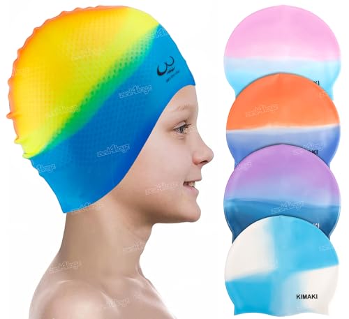Zest 4 Toyz Multicolor Silicone Swimming Cap For Long Hair For Kids Boys Girls