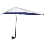 G4Free Upf 50+ Adjustable Beach Umbrella Xl With Universal Clamp For Chair, Golf Bags, Stroller, Wheelchair, Bleacher, Patio(Blu