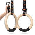 Gonex Gymnastic Rings With Adjustable Number Straps, Crossfit Rings For Gym, Workout, Exercise, Outdoor Training, Quick Install 