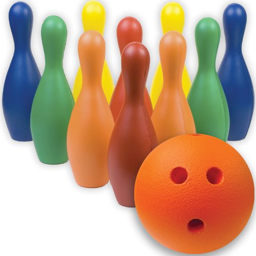Multi-Color Foam Bowling Pin Set W/Ball