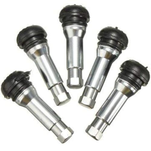 Shopee Car Chrome Alloy Copper Tubeless Rubber Wheel Tyre Valve Stem Dust Cap Cover 5Pcs