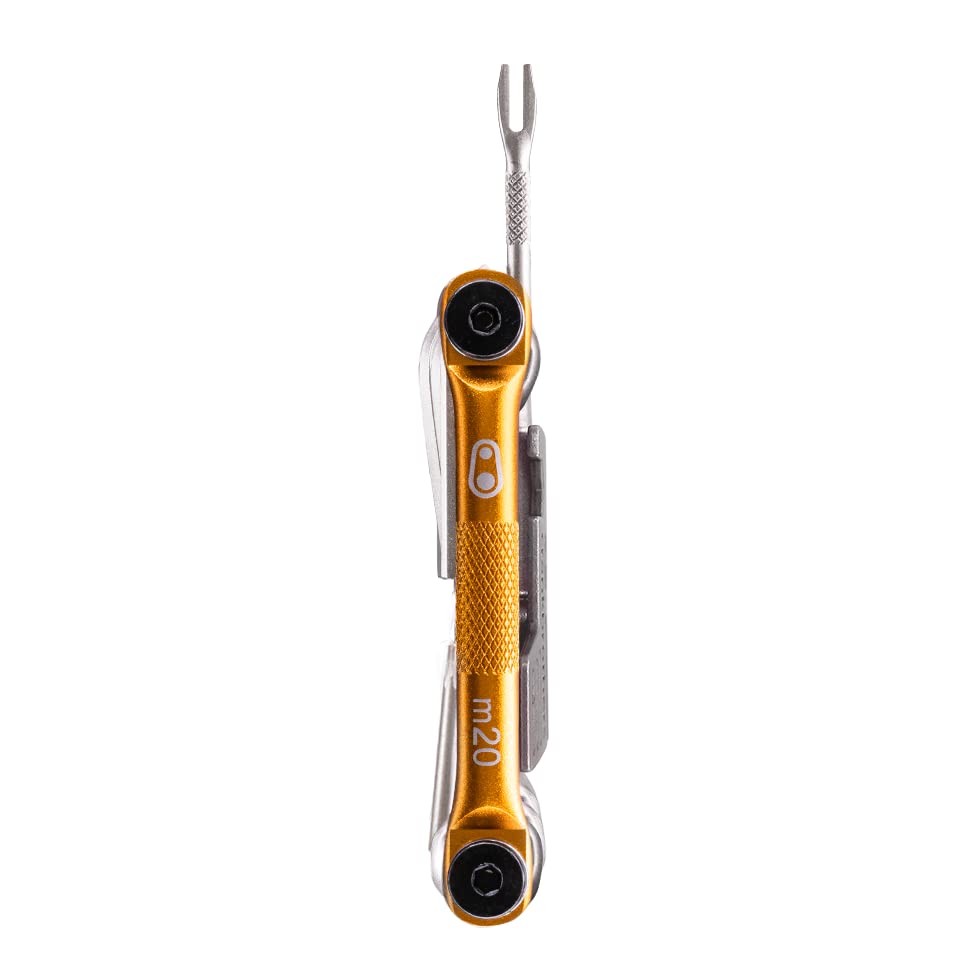 Crankbrothers Multi Tool M 20 Bike Tool - Mtb Multi-Tool Gold - 20 Bicycle Tools(20 In 1 Tool), Ergonomic And Lightweight