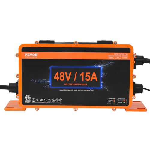 Vevor 48 Volt 15 Amp Golf Cart Smart Battery Charger For Yamaha G29 Plug Ip67