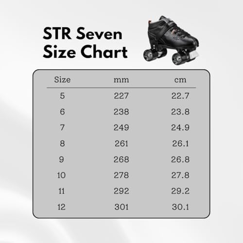 Roller Derby Str Seven Mens Roller Skate, Black/Grey, 9