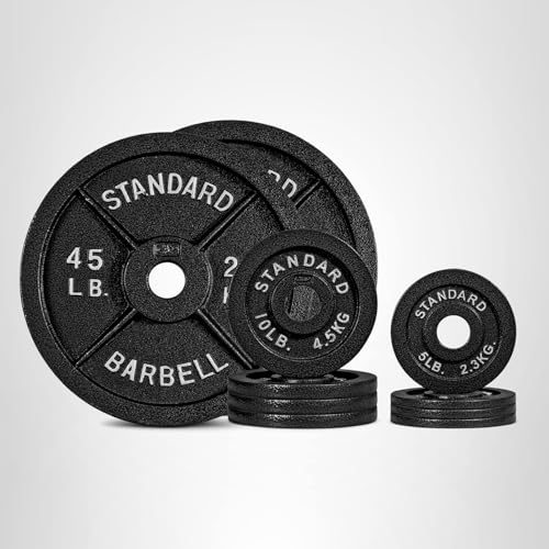 CAP Barbell 150 LB Classic Olympic 2-Inch Cast Iron Weight Plate Set | Black
