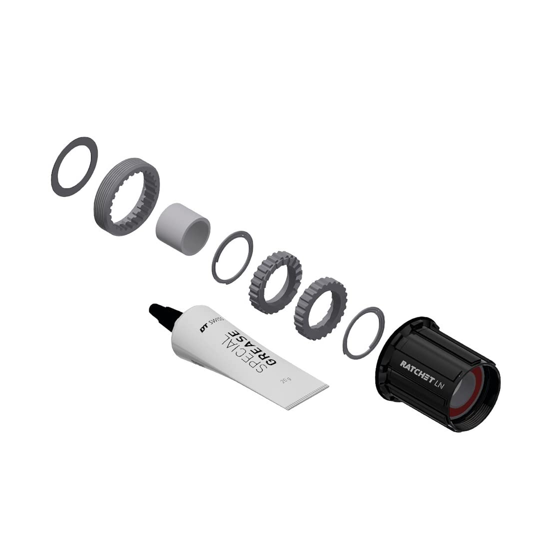 Dt Swiss Ratchet Ln Freehub Body Upgrade Kit - Shimano Hg 11 Road, Standard, Aluminum, Sealed Bearing, 18T