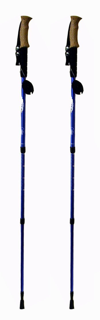 Hikker Hp-5 Anti-Shock Hiking Pole, 2-Pack, Anti Shock Hiking/Walking/Trekking Trail Poles - 1 Pair With Compass & Thermometer