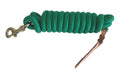 Formay Cowboy Horse Lead Rope 10' x 5/8 Leather Popper Nylon Brass Bolt Snap Green