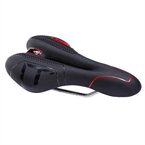 Zhiqiu Comfortable Bike Saddle Mountain Bicycle Seat Profession Road Mtb Bike Seat Outdoor Or Indoor Cycling Cushion Pad (Black/