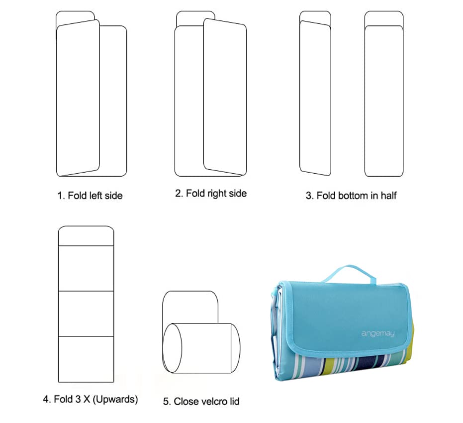 Angemay Outdoor & Picnic Blanket Extra Large Sand Proof And Waterproof Portable Beach Mat For Camping Hiking Festivals