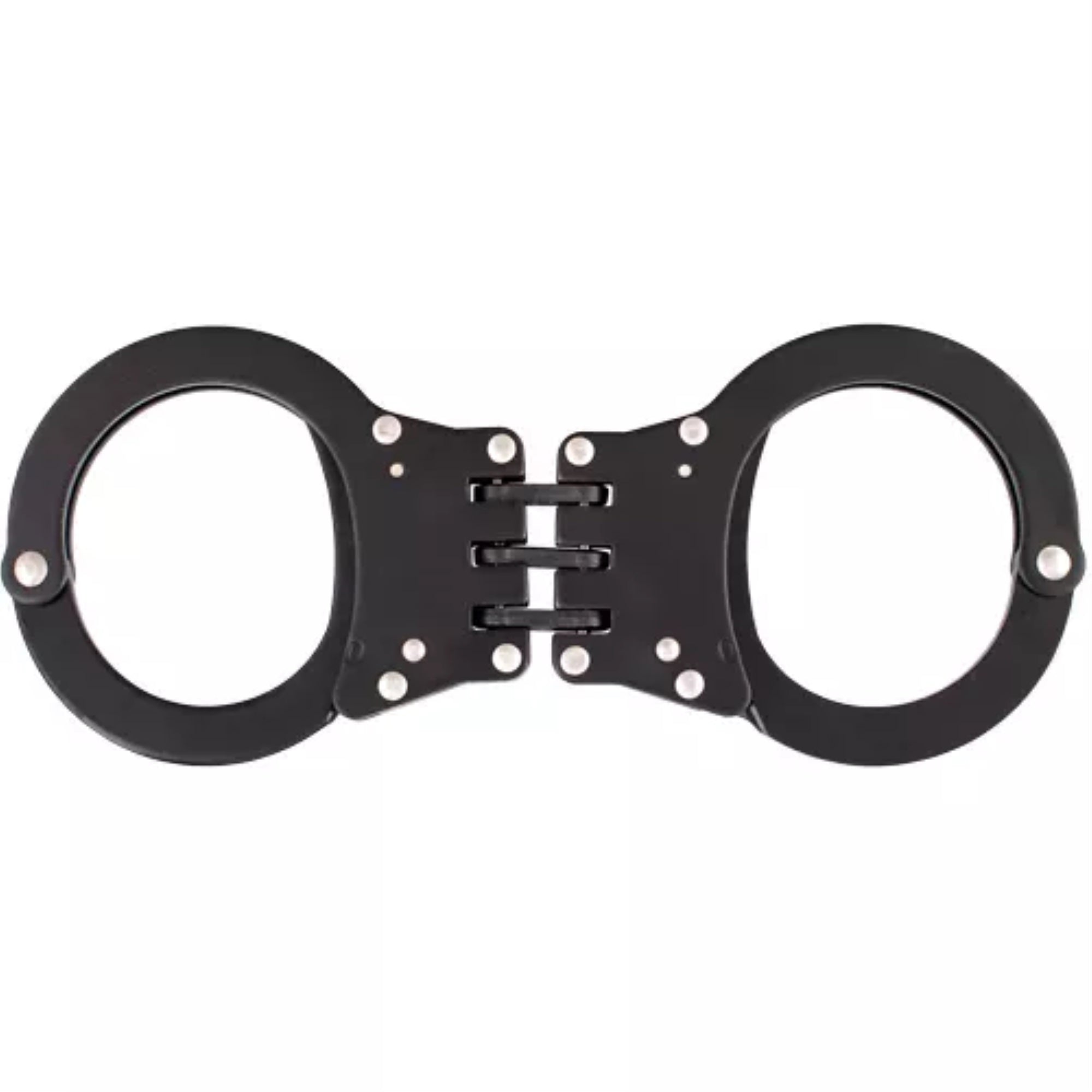 Detective Double-Lock Handcuffs With 3 Hinges - Black