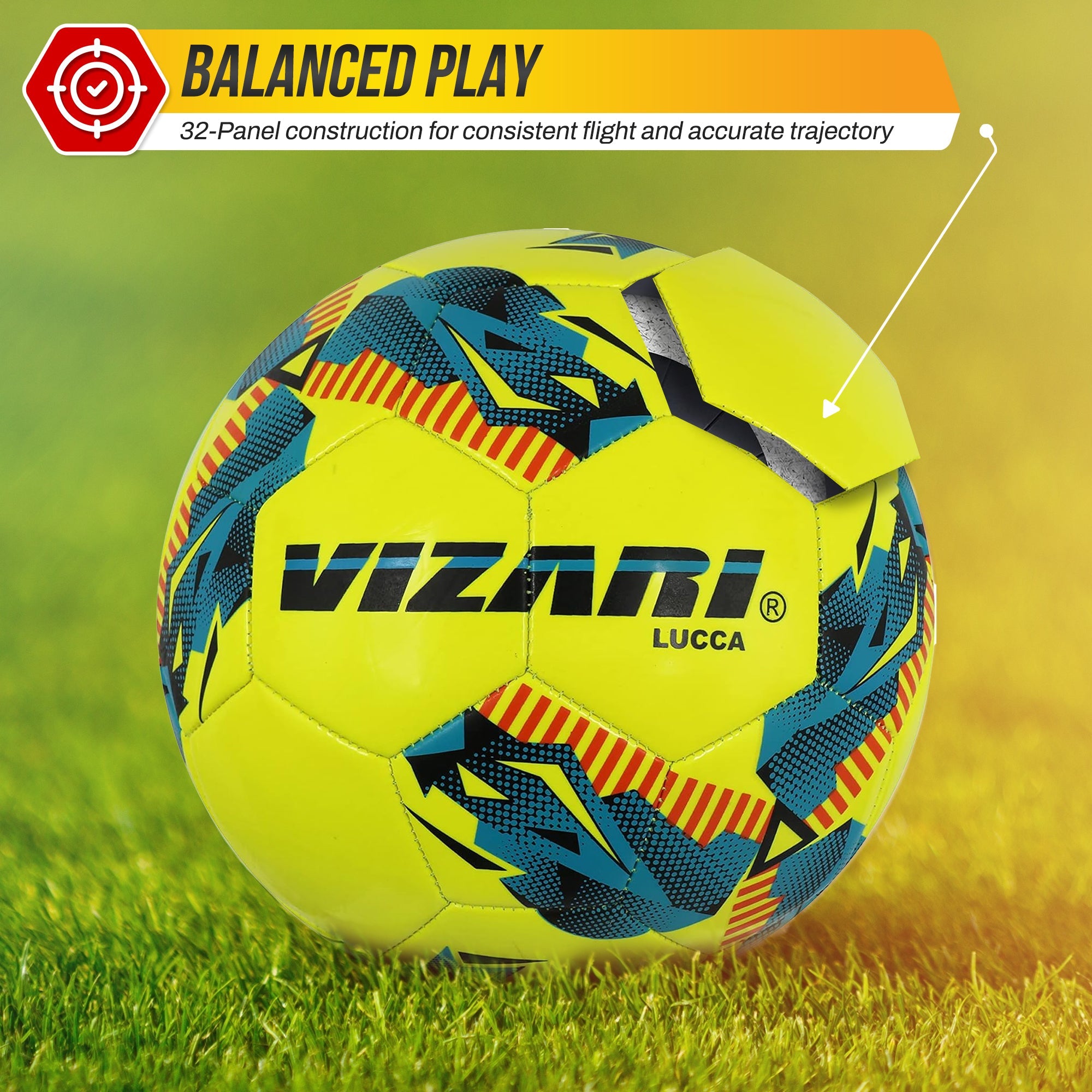 Vizari Lucca Yellow Soccer Ball