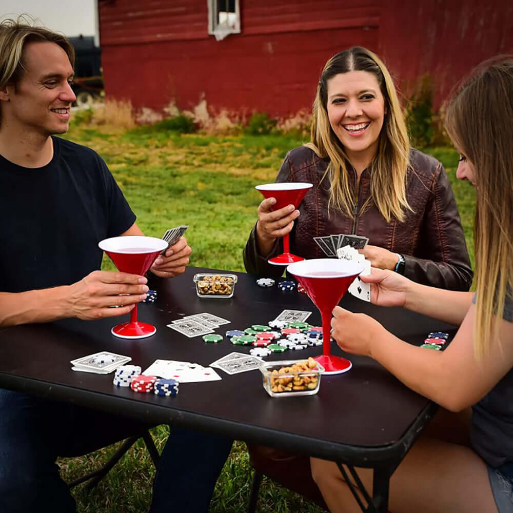 Redcupliving 12oz Reusable Cocktail Cups | BPA-Free Double-Wall Red Drinkware