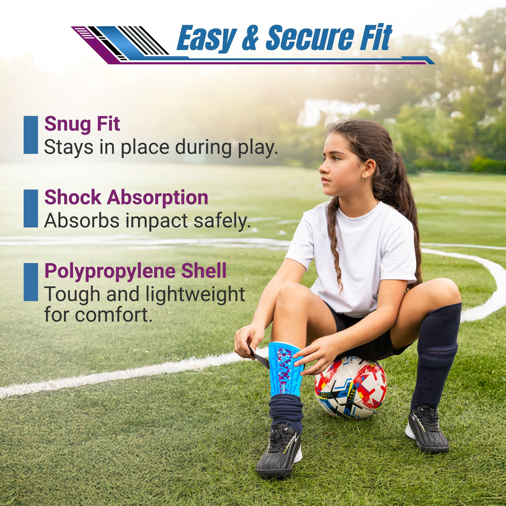 Vizari Frost Youth Soccer Shin Guards – Blue/Maroon