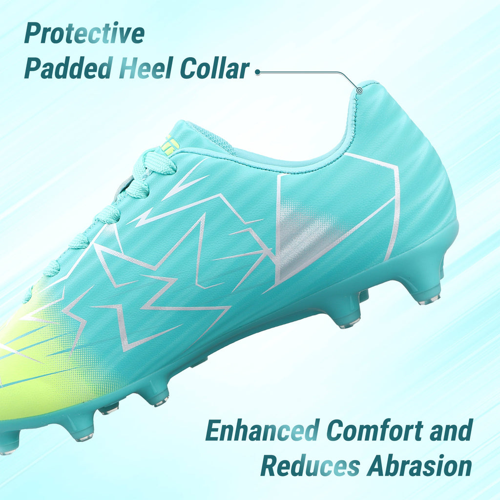 Vizari Lucia Junior Firm Ground Soccer Cleats Aqua/Lime