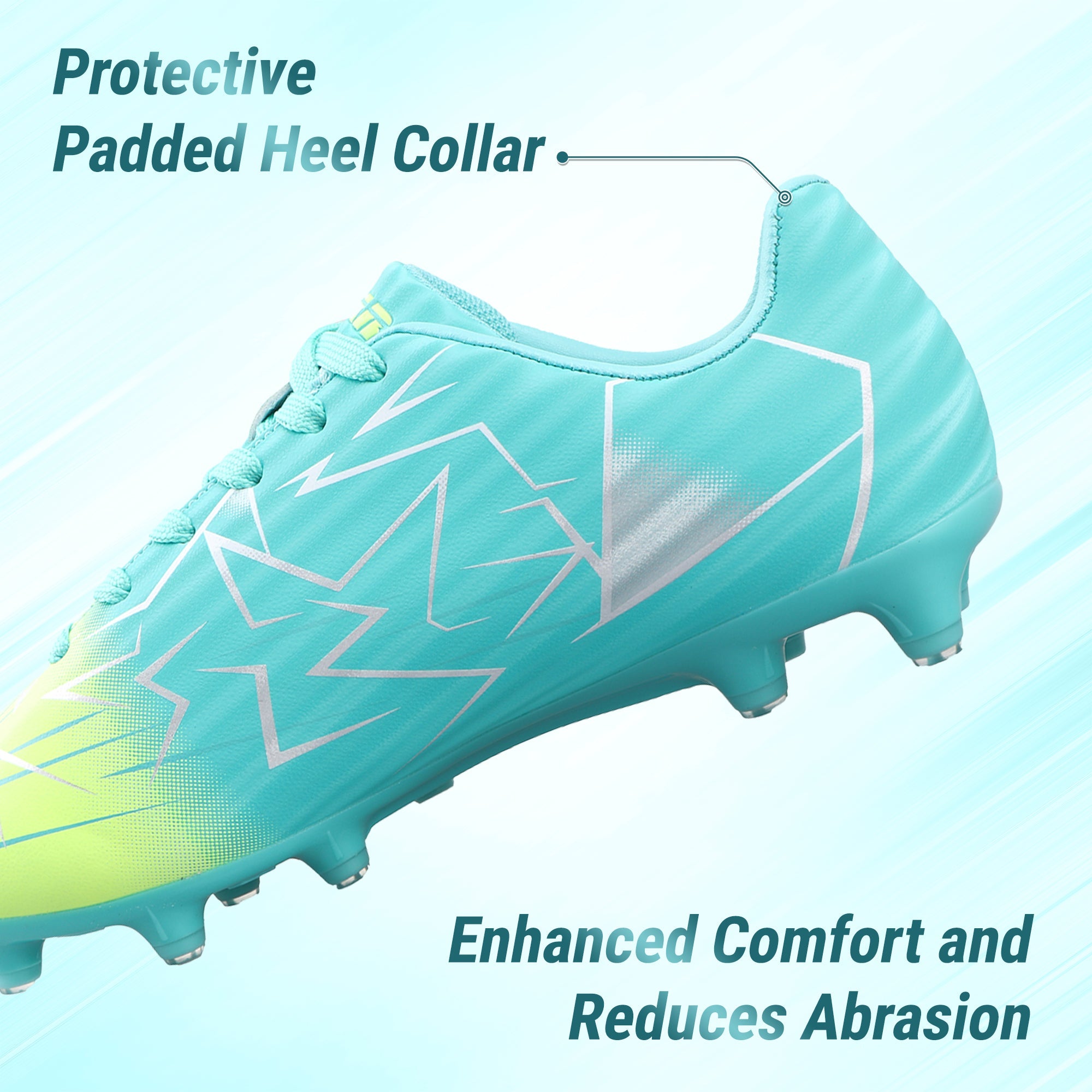 Vizari Lucia Junior Firm Ground Soccer Cleats Aqua/Lime