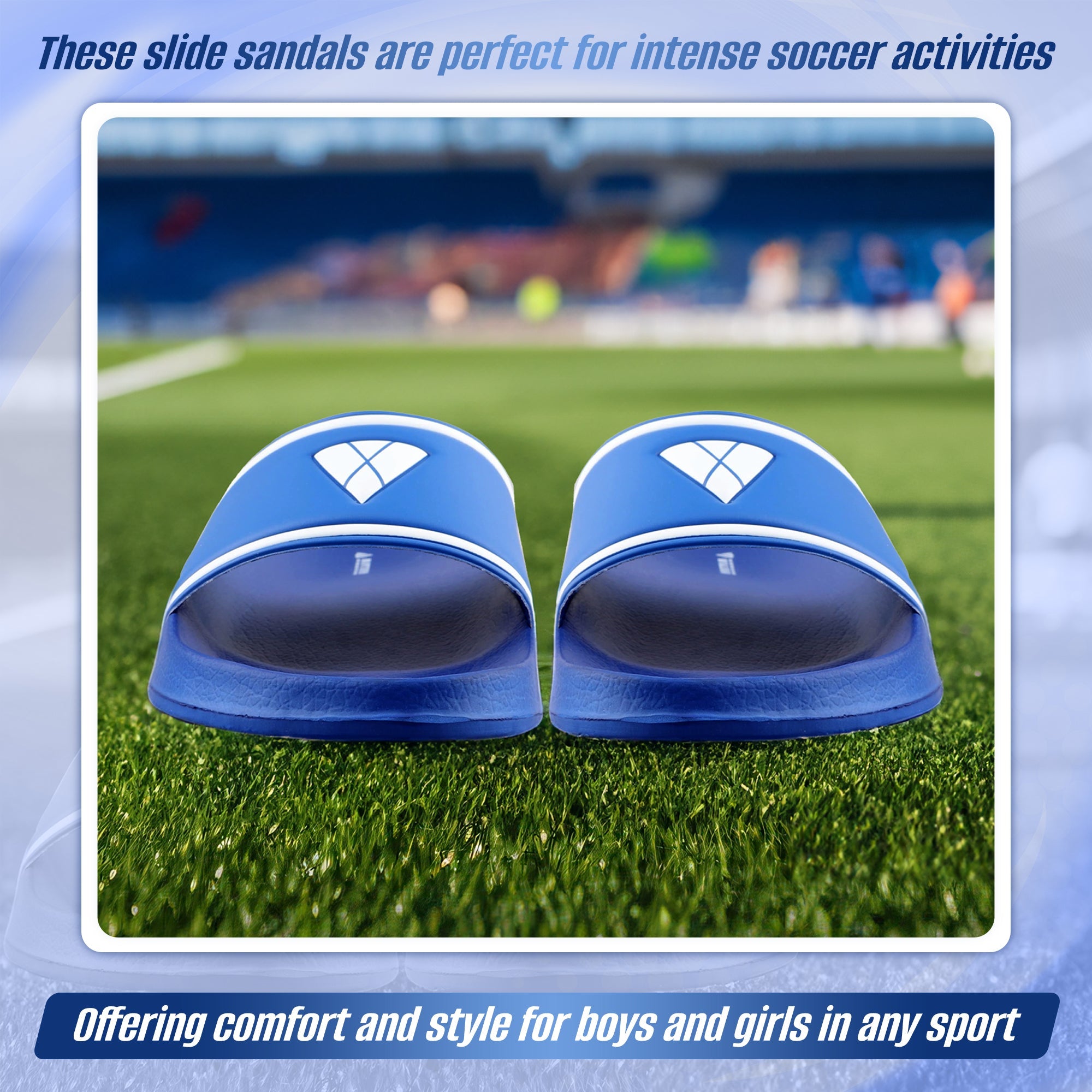 Adult Soccer Slide Sandals - Blue - Vizari Sports