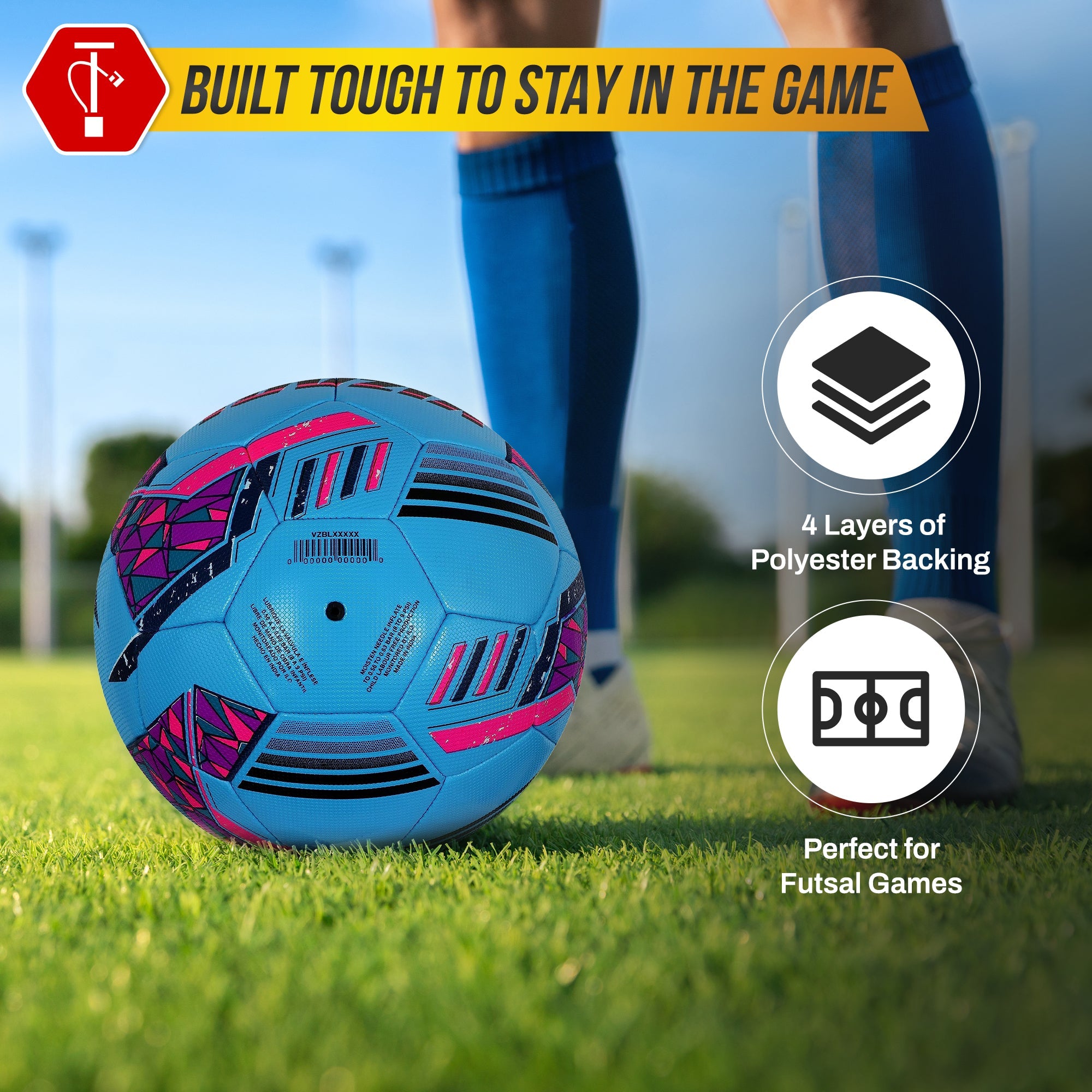 Vizari Reflect Pro Premium Indoor Soccer Ball – Sky Blue
