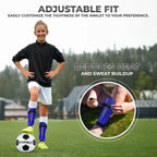Zodiac Soccer Shin Guard with Detachable Ankle Protection-Blue - Vizari Sports