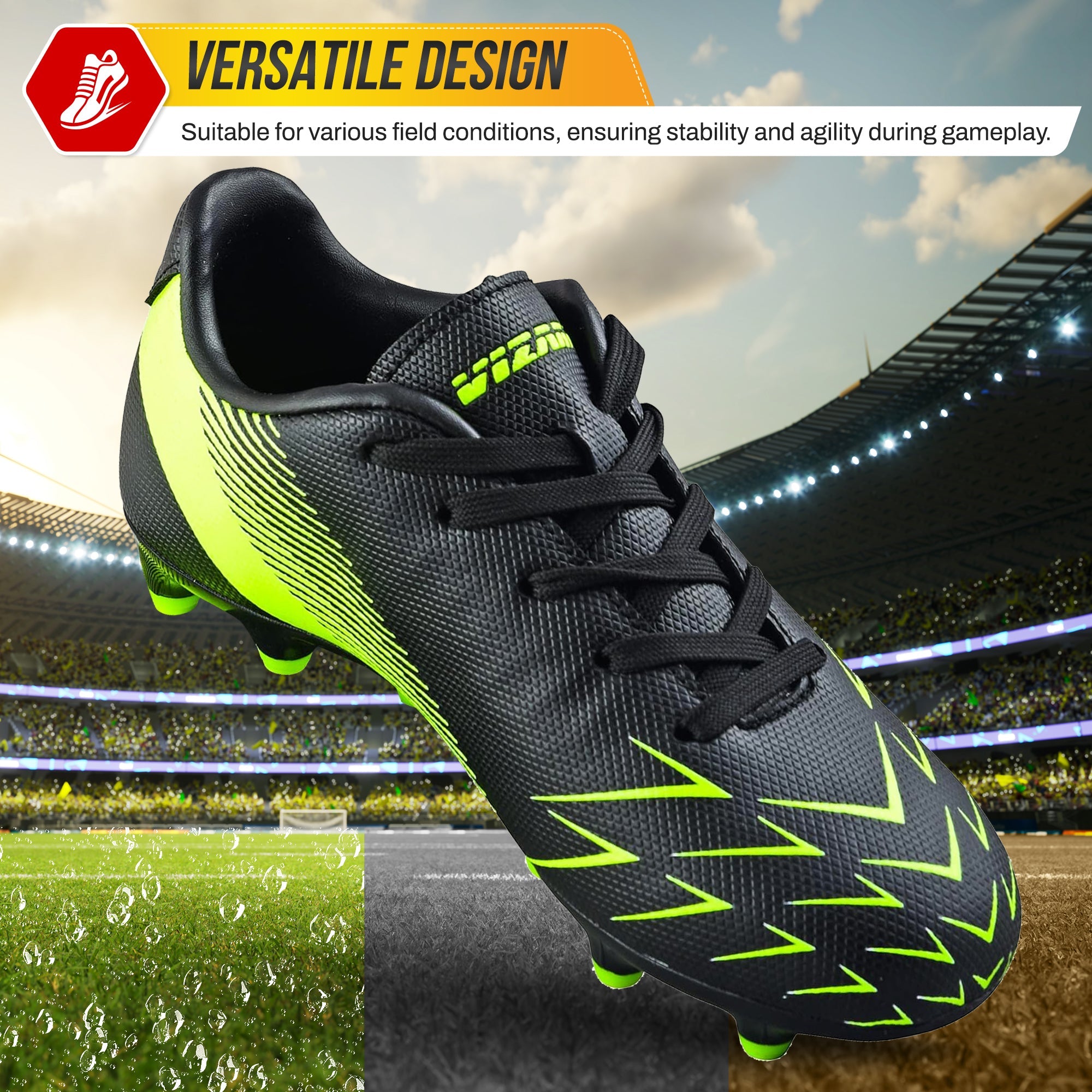 Ranger Firm Ground Soccer Shoes -Green/Black - Vizari Sports