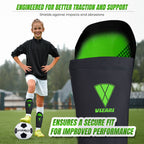 Aptos Soccer Shin Guard with Sleeve-Green/Black - Vizari Sports