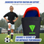 Aptos Soccer Shin Guard with Sleeve-Royal/White - Vizari Sports