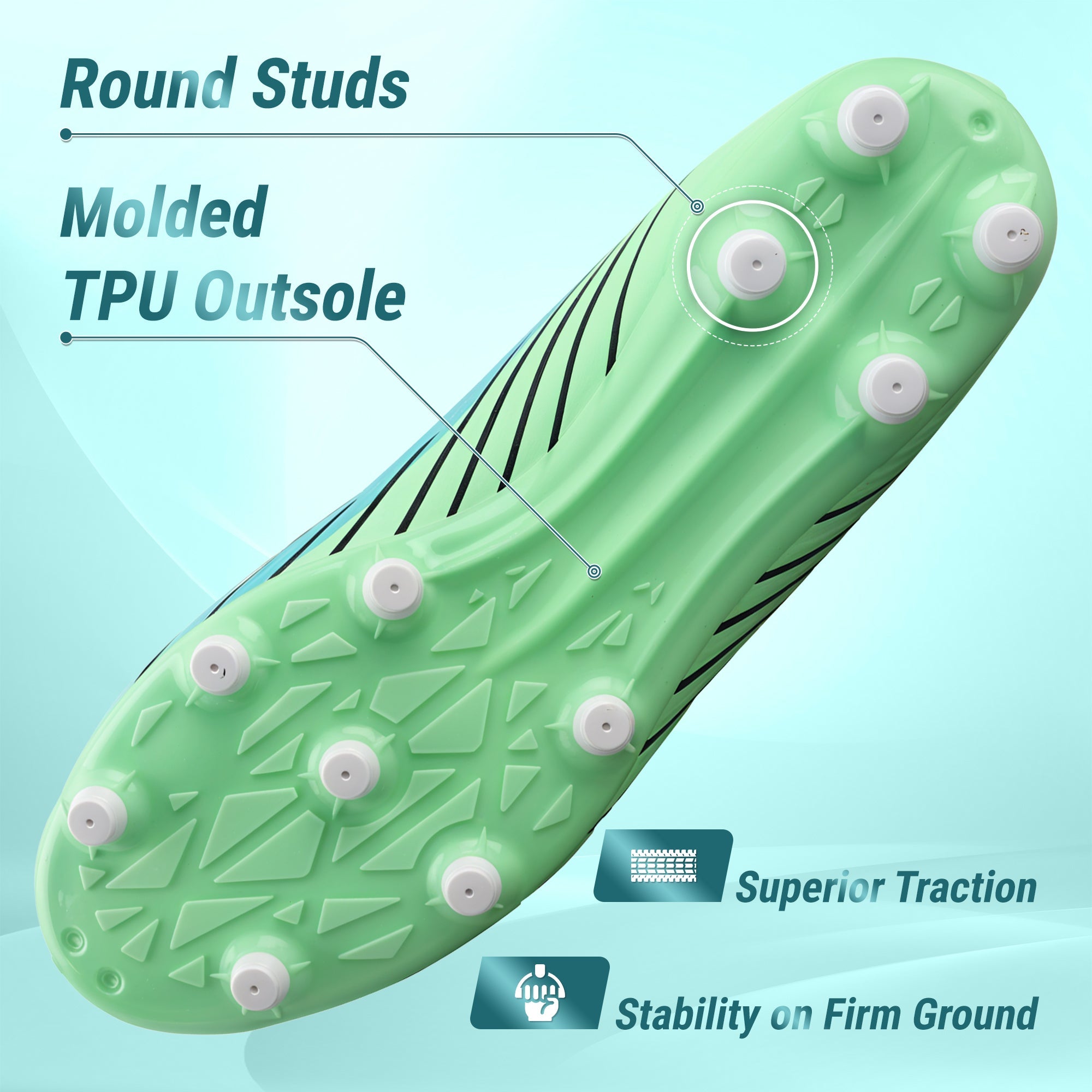 Vizari Tesoro Firm Ground Mid-Cut Soccer Shoes – Aqua/Mint