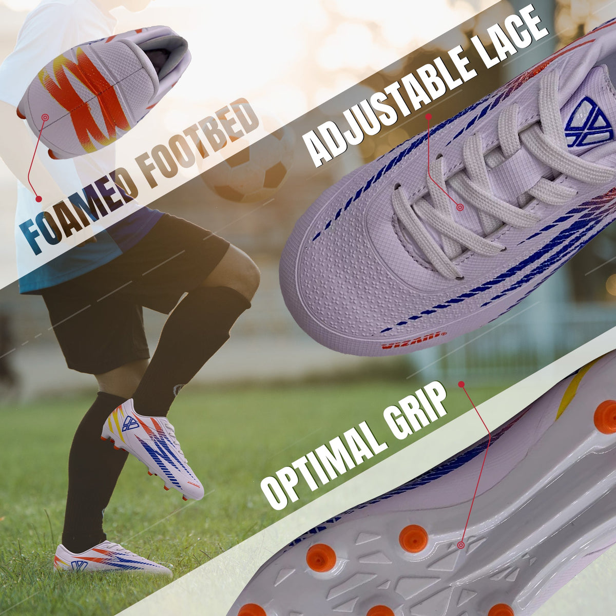 Vizari Bodega Junior Firm Ground Soccer Cleats - White