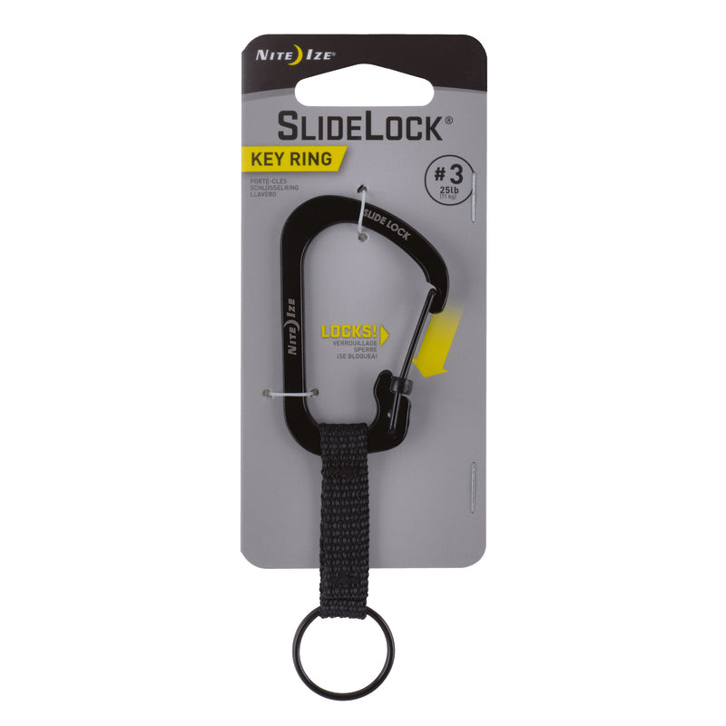 SLIDELOCK KEYRING BLACK (Pack of 1)