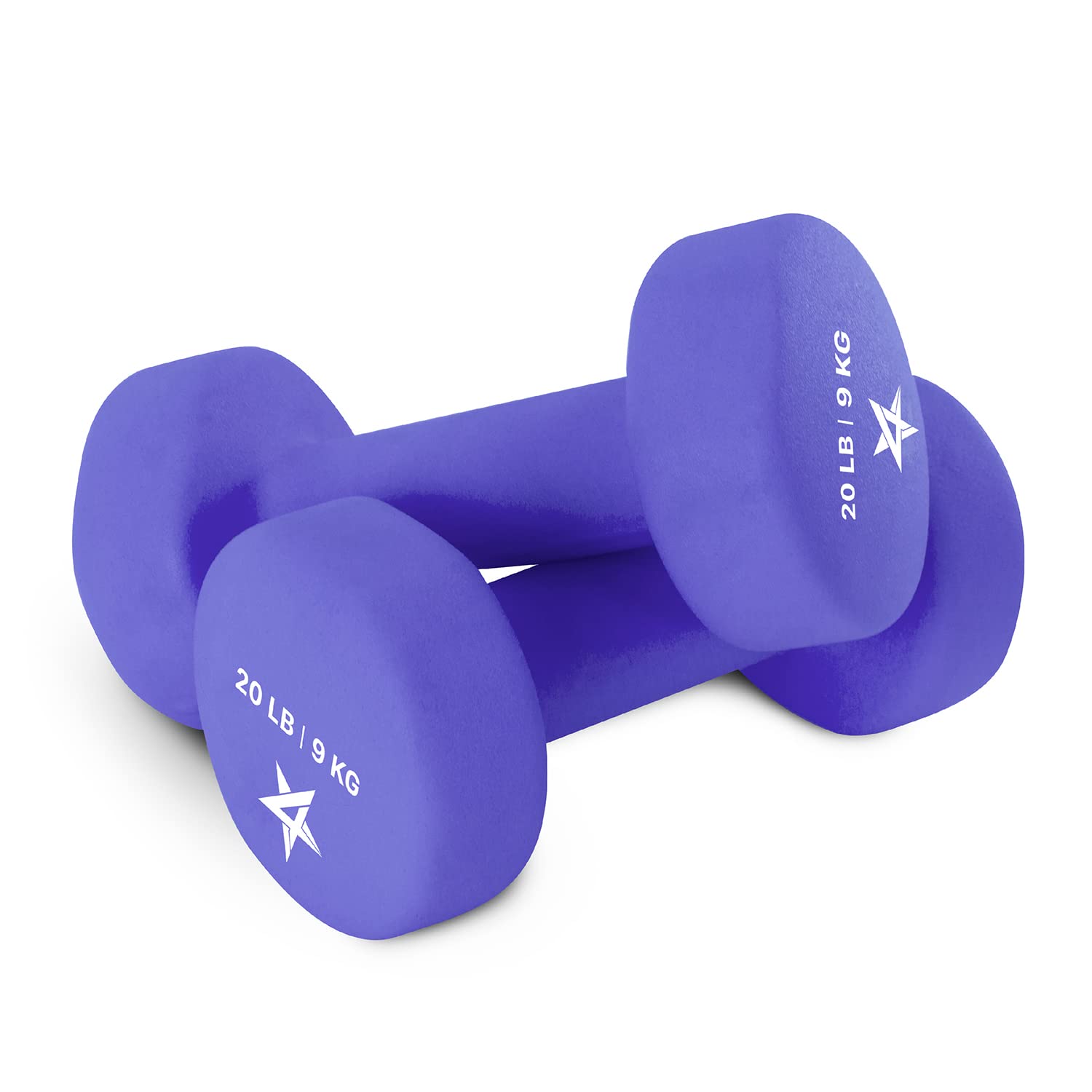 Yes4All 20Lbs Pair Non-Slip, Hexagon Neoprene Dumbbells Hand Weights Set For Muscle Toning, Strength Building, Weight Loss (Medi