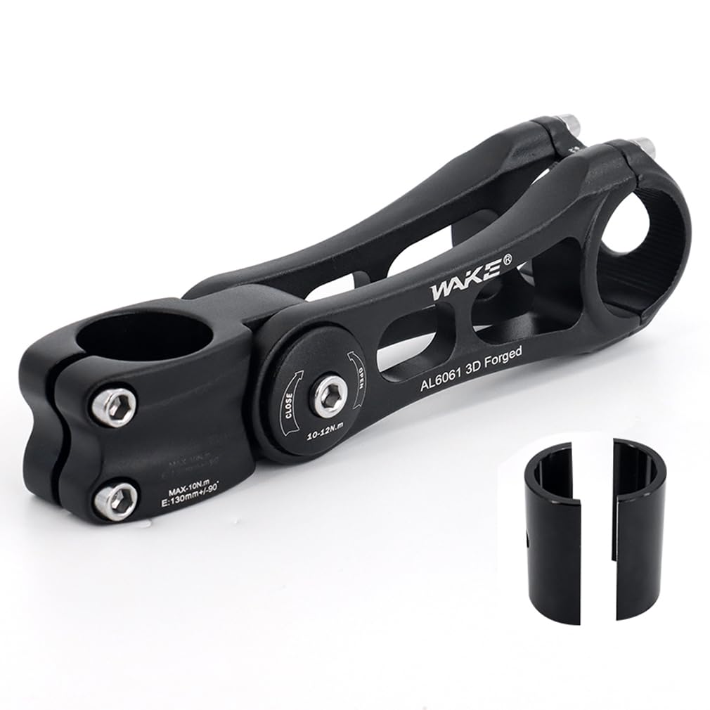 CYSKY Bike Stem Universal 31.8mm and 25.4mm Adjustable  90 Degree 130mm MTB Stem Bike Stem Riser Short Handlebar Stem for Mounta