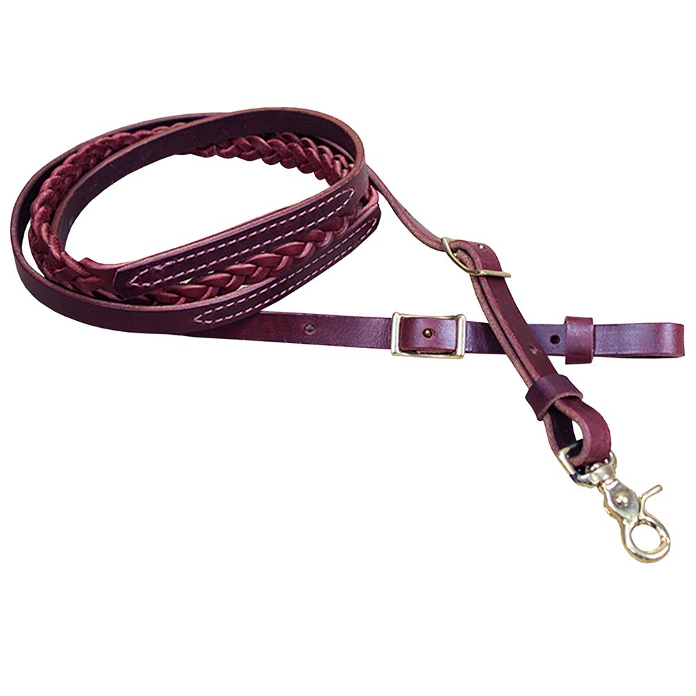 Weaver Equine Latigo Leather 3-Plait Roper Rein, 5/8 x 7