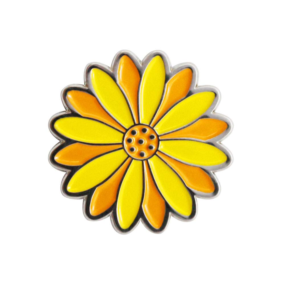 Pinmei Sunflower Golf Ball Marker With Golf Hat Clip(One Hat Clip With Two Markers)