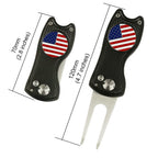 Pinmei Foldable Golf Divot Tool With Golf Ball Marker (Black03)