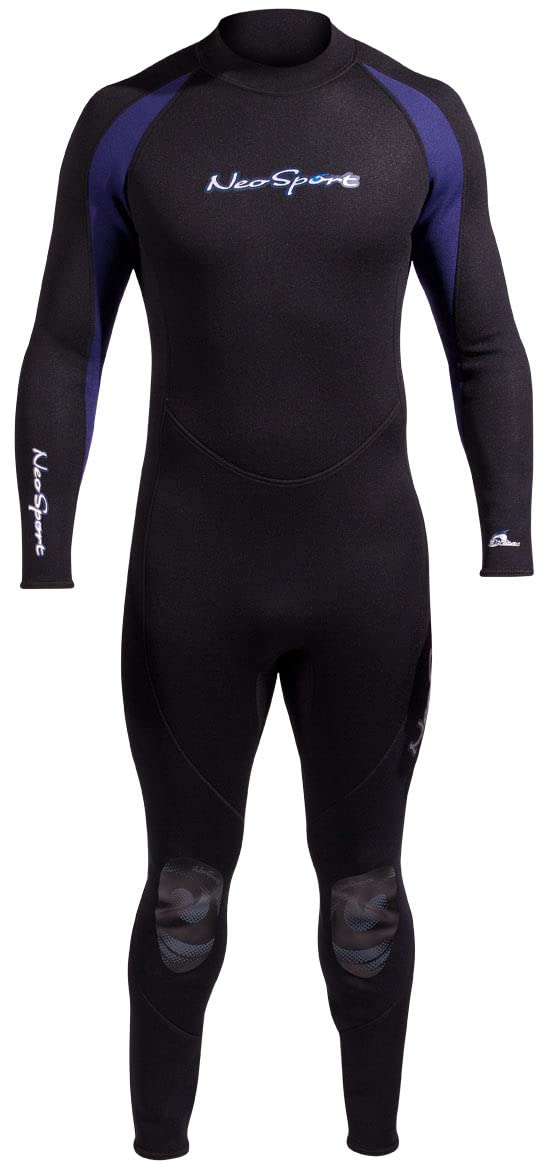 Neosport 5Mm Men?S Neoprene Backzip Jumpsuits-Black/Blue-Medium