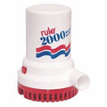 Rule 10-6Ul, Bilge Pump, 2000 Gph, Non-Automatic, 12 Volt With 6 Foot Wire Leads, White/Blue