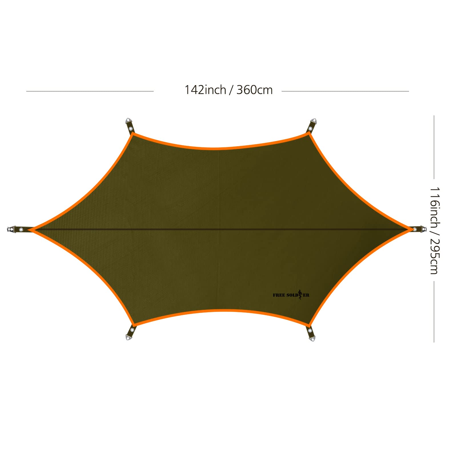 Free Soldier Waterproof Portable Tarp Multifunctional Outdoor Camping Traveling Awning Backpacking Tarp Shelter Rain Tarp (Green