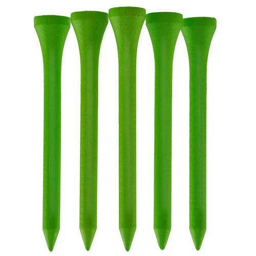 100 PCS Bamboo Golf Tees | Multiple Colours & Sizes | Castle Tees | Standard & Eco-Friendly Sustainable (70mm Neon Green)