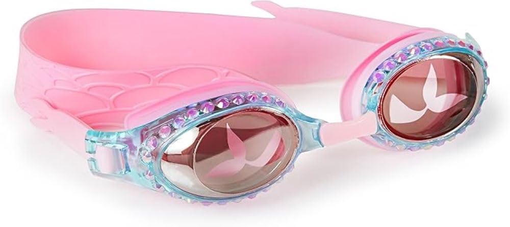 Bling 2O Girls Swim Goggles for Kids - Pink Mermaid Design, Anti-Fog UV Protection Lenses, Adjustable Strap, Leakproof Comfortab