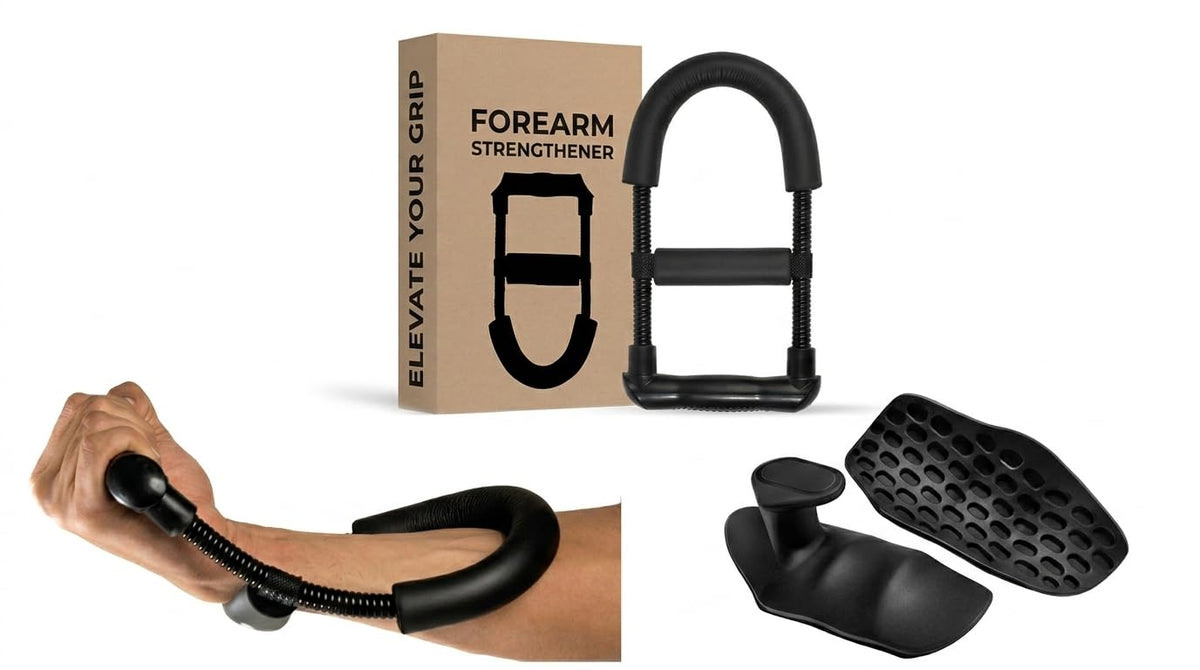 SAG Combo Set of Forearm Strengthener and Rubber Hand Grip for Gym Weight Lifting, Wrist Exerciser,Anti Slip for Men and Women
