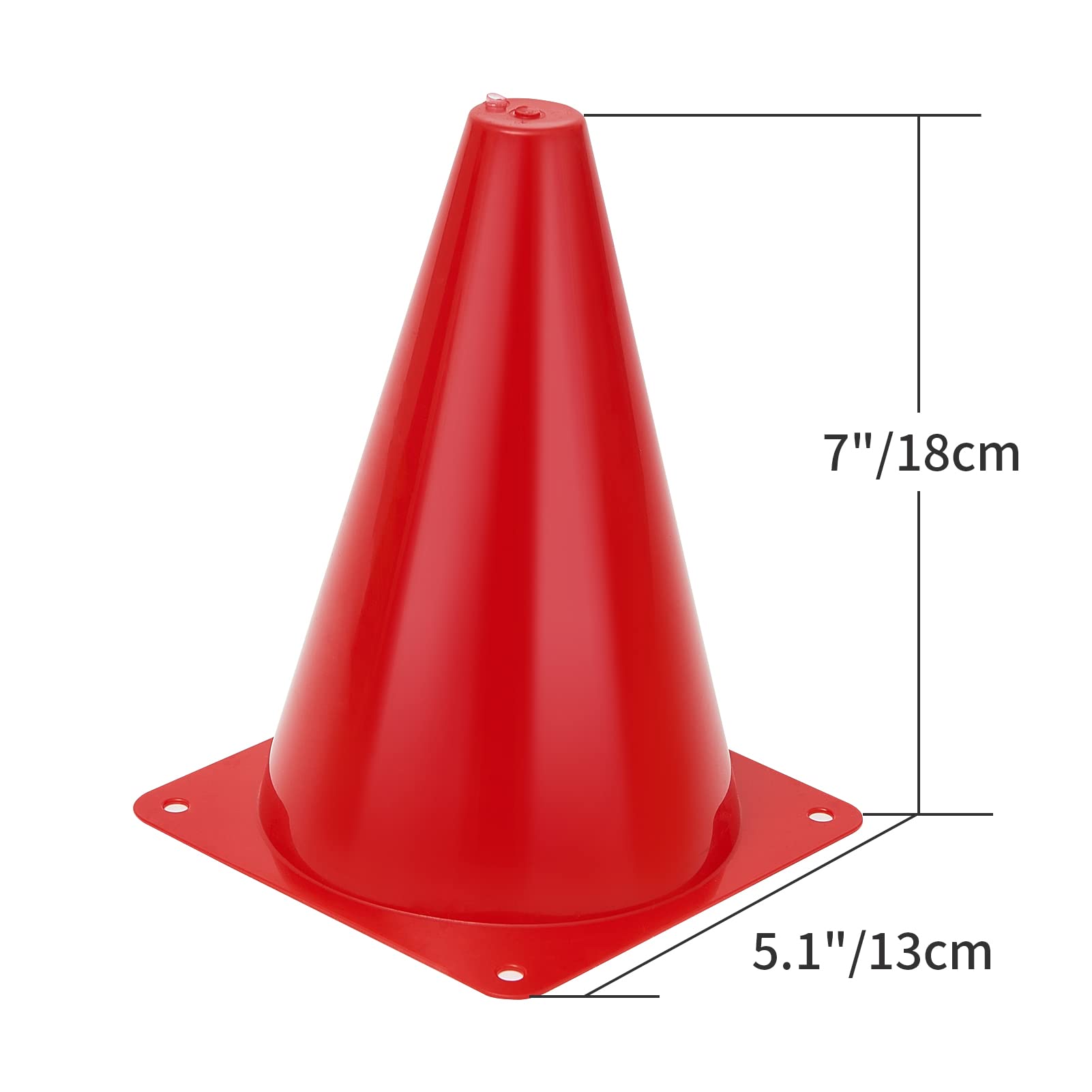 Cones Sports For Kids, Small Training Cones Set For Soccer Practice, 24 Pack 7 Inch Agility Field Cone Marker For Football Baske