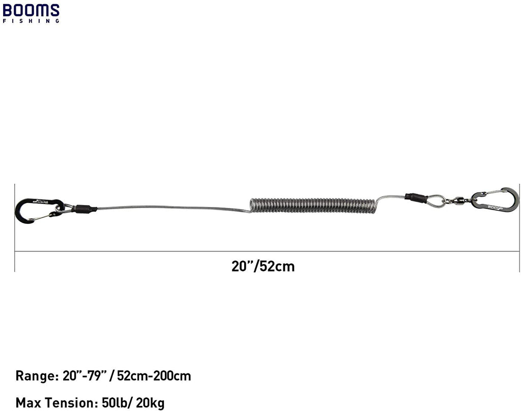 Booms Fishing T02 Fishing Pole Tether, Kayak Paddle Leash, Paddle Board Fishing Accessories, Heavy Duty Fishing Lanyard For Fish