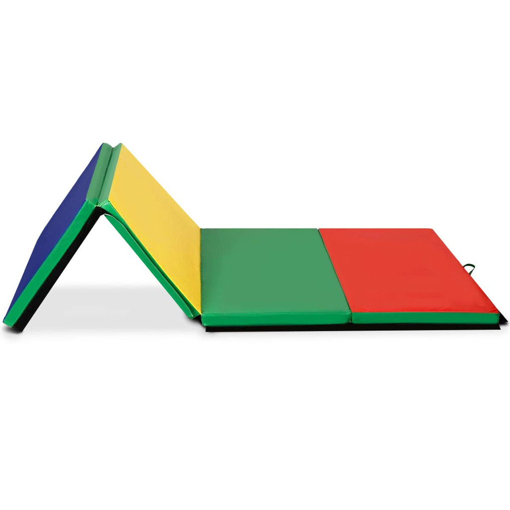 Giantex 4X10X2 Gymnastics Mat Folding Panel Thick Gym Fitness Exercise (Multicolor), 4X10X2