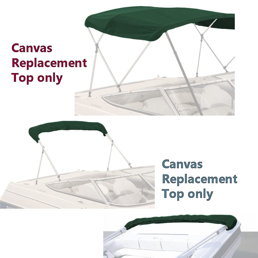 Savvycraft 4 Bow Bimini Replacement Top Canvas Cover 4 Bow 96'' L 61''-66'' W Green Color