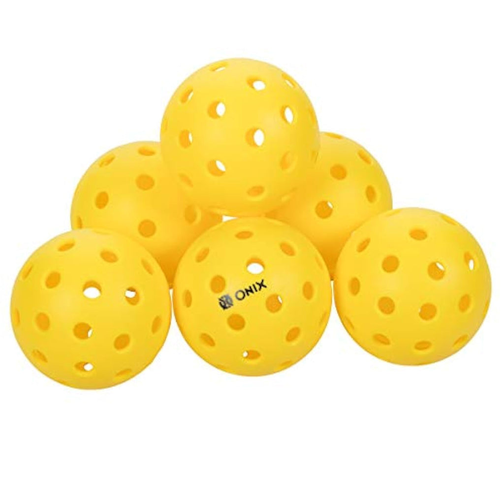 Onix Pure 2 Outdoor Pickleball Balls Specifically Designed And Optimized For Pickleball Yellow 6-Pack