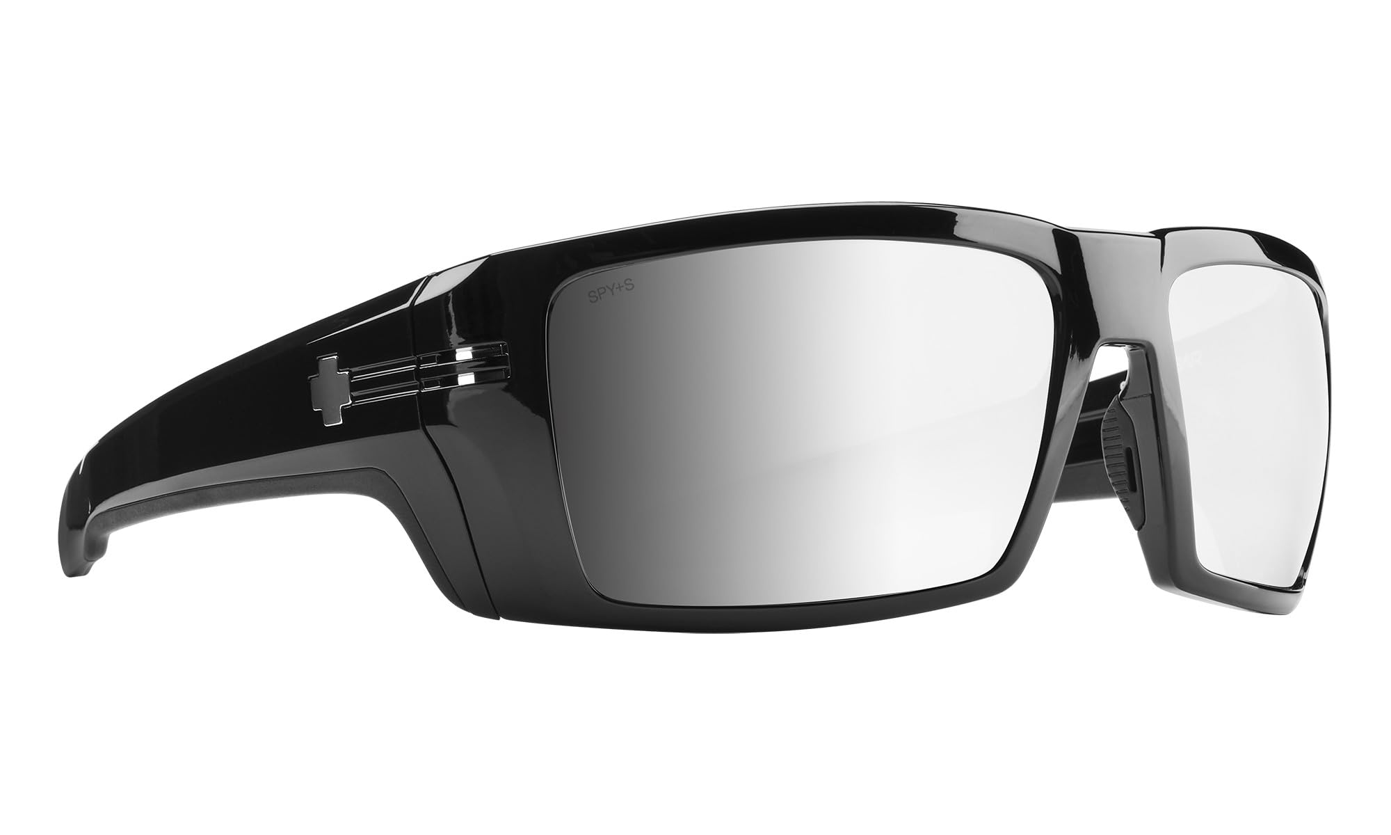 Spy Optic Rebar ANSI, Rectangular Wrap Sunglasses, Color and Contrast Enhancing Lenses, Black - Happy Bronze Platinum Spectra Mi