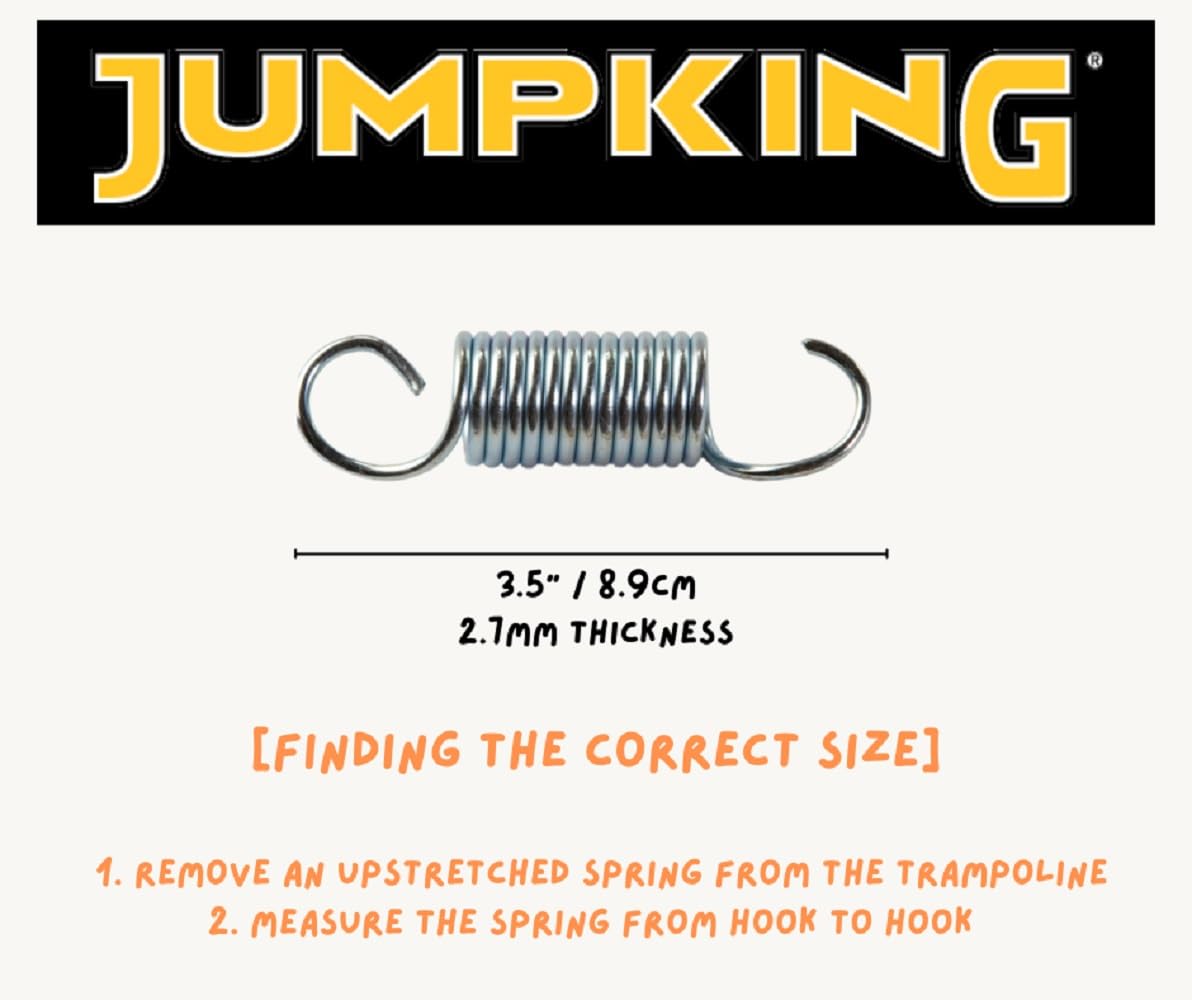 Jumpking Heavy Duty Trampoline Springs 3.5 Inch For Trampolines, Stainless Steel Trampoline Replacement Springs Including Spring