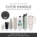 Ryan & Rose Water Bottle Handle - Silicone Water Bottle Sling, Carrier, Holder With Strap Compatible Stanley Cup Accessories (Fl