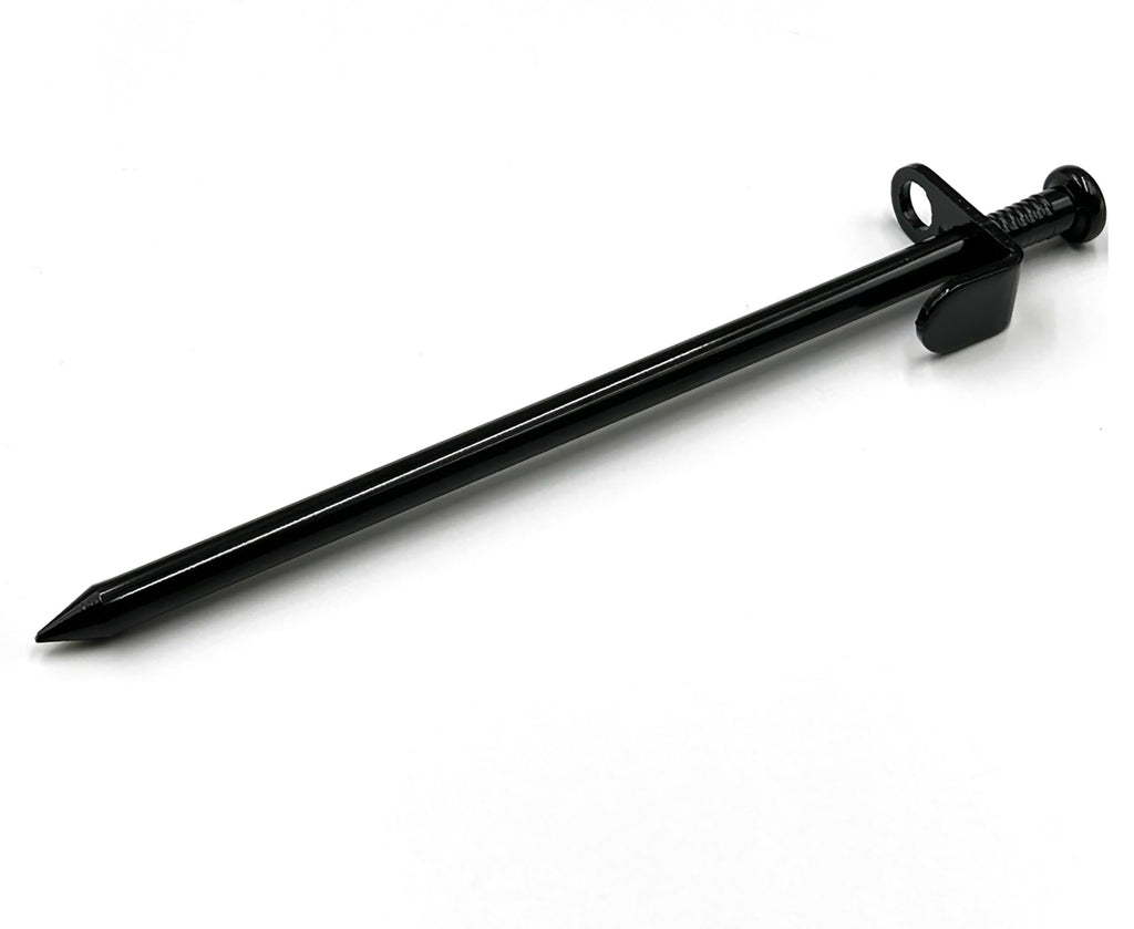 Cheardia 20 Pack Tent Stakes Heavy Duty, 10 Inch Outdoor Camping Pegs Stakes Black Metal Ground Stakes Spikes For Tent Tarp Cano